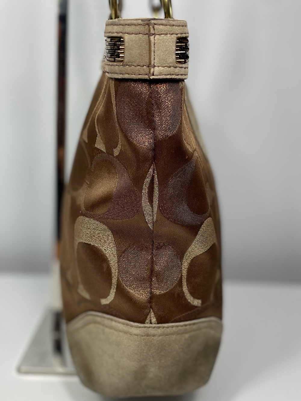 $25 LOW START Coach Vintage Signature C Lilia Metallic Tote- COA - Picture 10 of 16